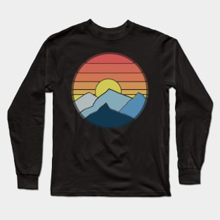 Mountain and Sun rise vector Long Sleeve T-Shirt